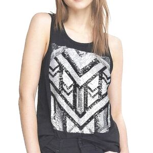 Express Aztec Sequin Tank Top Size Large